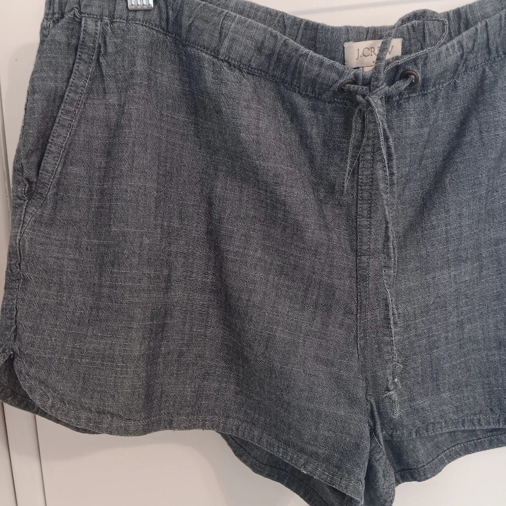 J. Crew Factory Drawstring Indigo Chambray Shorts 100%Cotton Lightweight Beach M